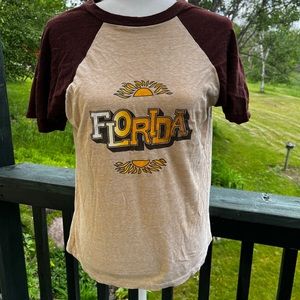 Vintage single stitch 1970s ringer Florida novelty graphic shirt
